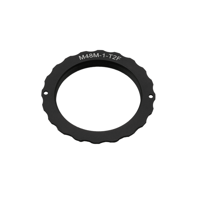 T2 T-Thread Female to M48 Male Filter-Thread Converter (1mm Spacing Easy Grip)