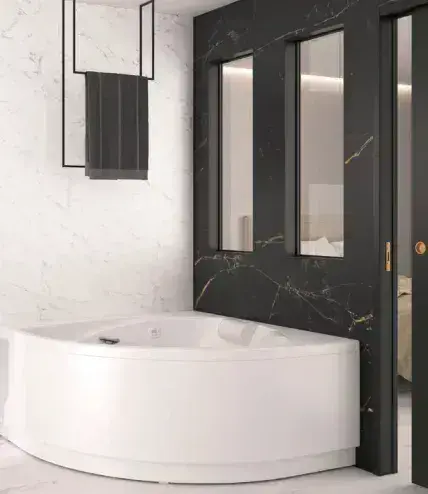 Kinewall Black and Copper Marble 1250mm x 2500mm Shower Wall Panel