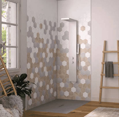 Kinewall Hexagon Trilogy 1250mm x 2500mm Shower Wall Panel