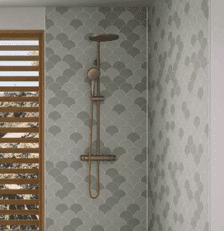 Kinewall Sage Scalloped Edge 1250mm x 2500mm Shower Wall Panel