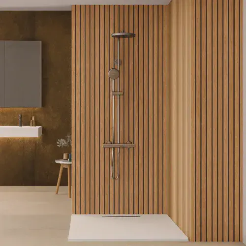 Kinewall Vertical Wood Design 1250mm x 2500mm Shower Wall Panel