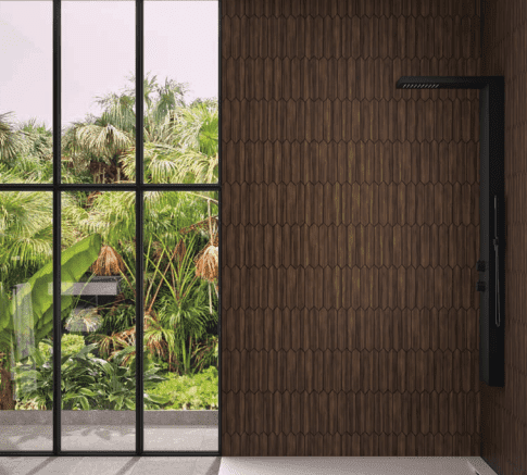 Kinewall Walnut Pencils 1250mm x 2500mm Shower Wall Panel