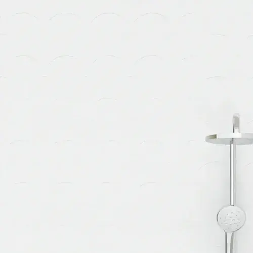 Kinewall White Scalloped Edge 1250mm x 2500mm Shower Wall Panel