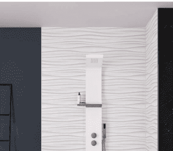 Kinewall White Waves 1250mm x 2500mm Shower Wall Panel
