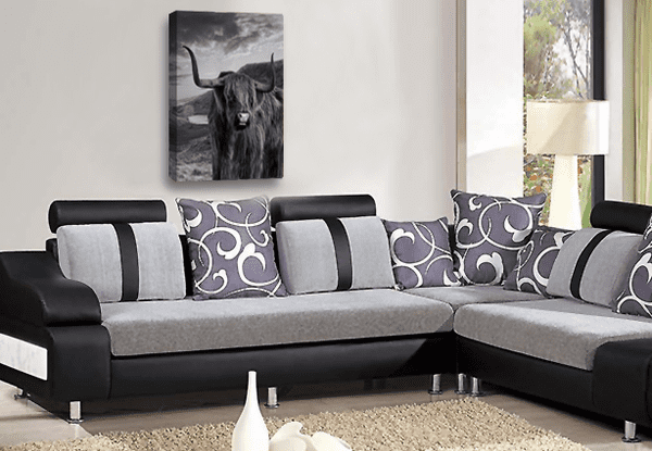 Highland Cow Stag Wall Art Scottish Animal Canvas Picture Print