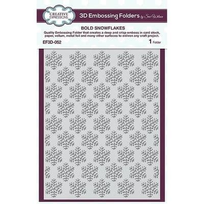 Creative Expressions 3D Embossing Folder - Bold Snowflakes