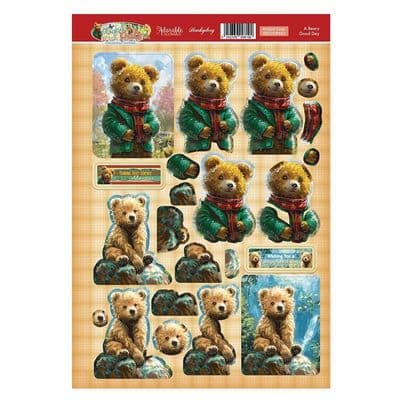 Hunkdory Decoupage Topper Sheet - Playful Pals A Beary Good Day