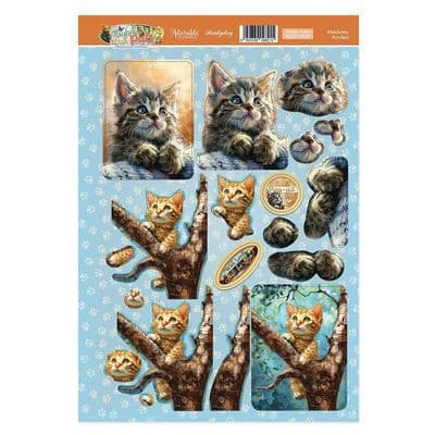 Hunkdory Decoupage Topper Sheet - Playful Pals Absolutely Purrfect