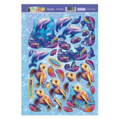 Hunkdory Decoupage Topper Sheet - Playful Pals Make a Splash