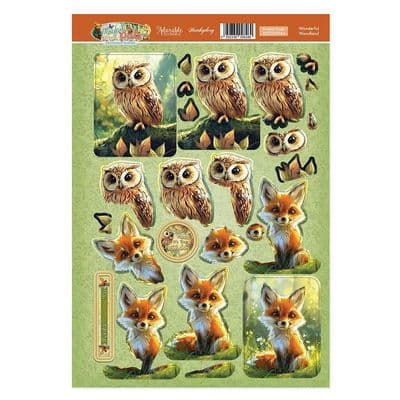 Hunkdory Decoupage Topper Sheet - Playful Pals Wonderful Woodland