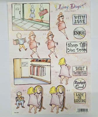 Lazy Dayz 3D Decoupage Sheet - Ladies of Leisure