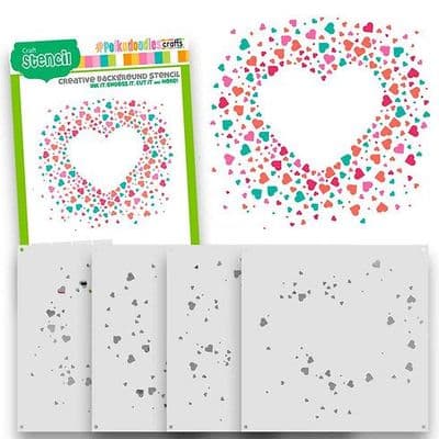 Polkadoodles Layering Stencil - Tiny Hearts 6