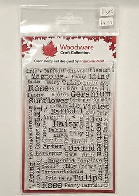 Woodware Stamp - Flower Names