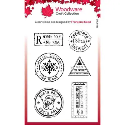 Woodware Stamp Set - Christmas Postmarks