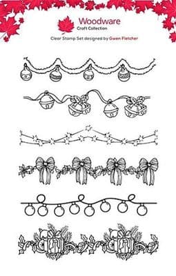 Woodware Stamp Set - Festive Garlands