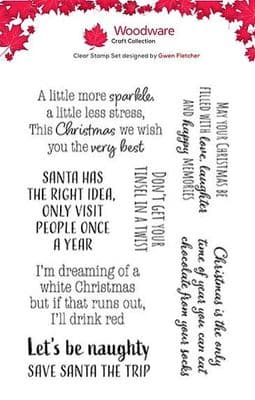 Woodware Stamp Set - Santa Knows Best