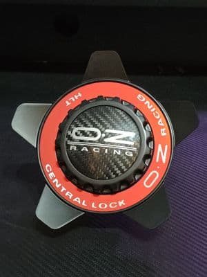1 x Genuine OZ Racing Wheel Central look Hub Cover Cap M671 - Matt Black Red Ring