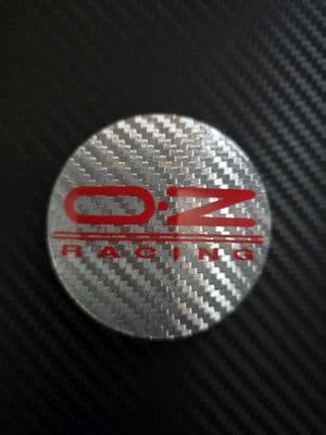 1x 55mm  OZ Racing Wheel Centre Caps Hub Cover Carbon Silver/Red M582/M689