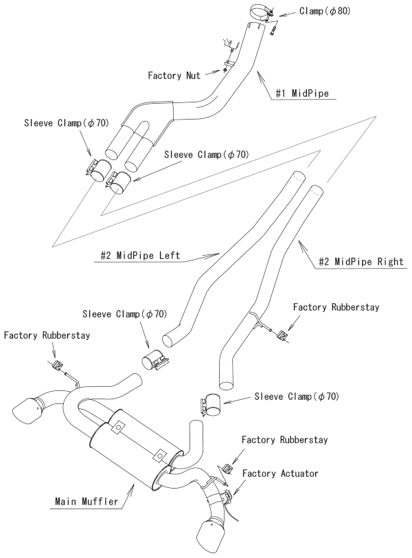 HKS Dual Muffler A90 Supra X2 BOX KIT