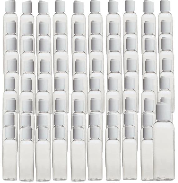 1000 X 100ml Transparent PET Plastic Sanitiser Bottle and Disc Top Cap (20mm)