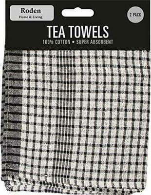 2 Pack Kitchen Tea Towels 100% Cotton Kitchen Drying Cloth 55cm x 45cm