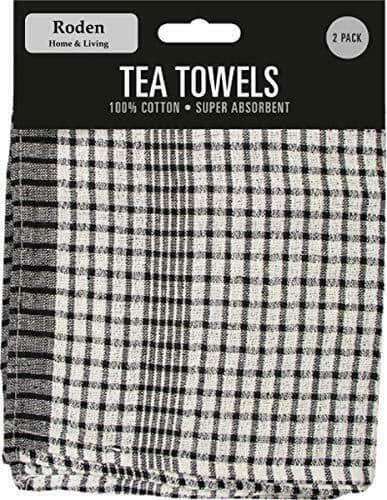 2 Pack Kitchen Tea Towels 100% Cotton Kitchen Drying Cloth 55cm x 45cm