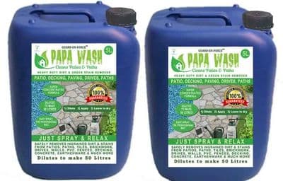 2 x 5 Litre PAPA WASH - Patio, Paving, Path, Stone, Brick, Tile and Driveway Cleaner