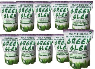 200-400 SQ Metres Hard Wearing Grass Seed - GREEN GLEN Special Diamond Lawnseed Mix