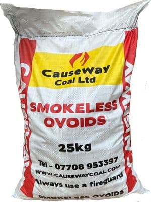 25KG Smokeless Ovoids Coal - Ovoid Shape Coal - Long Lasting with Intensive Heat