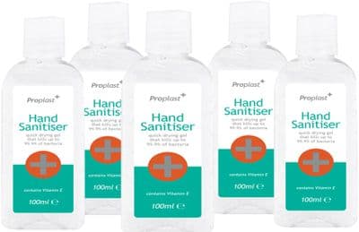 5 x 100ml Hand Sanitising Ge l- Quick Drying Gel Sanitiser