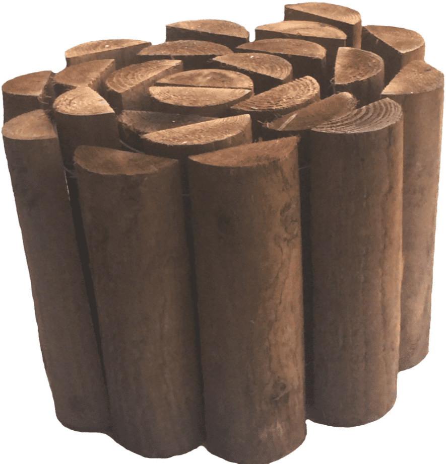 Garden Log Border Edging Roll Brown 1 8 Metres Length x 22cm Height ...