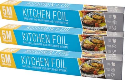 Kitchen Foil 5 Metres x 300mm, Bake, Grill, Wrap, with Kitchen roll Tin foil.