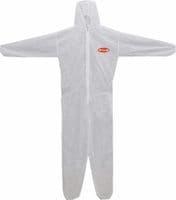 MICROSAFE WHITE BOILER SUITS - SMALL to 3XL Disposable Coveralls CAT 3 TYPE 5, 6