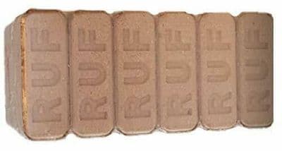 RUF 100% Hardwood Heat Logs Wood Briquettes - 12 logs per Pack 10KG