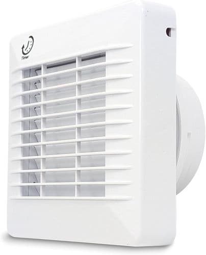 100mm Bathroom Extractor Fan with Adjustable Timer – 4 Inch Wall & Ceiling Ventilation Fan – Quiet