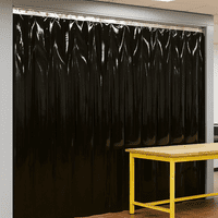 2mm x 200mm PVC Strip Curtain Kit BLACK OPAQUE