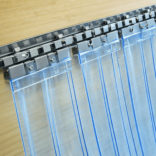 2mm x 200mm PVC Strip Curtain Kit – Ribbed Clear Blue Strips