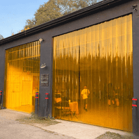 2mm x 200mm PVC Strip Curtain Kit Transparent Yellow