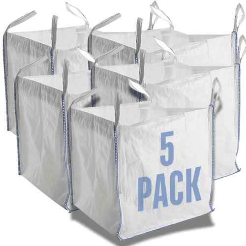 5 x FIBC 1 Tonne Bulk Jumbo Builders Rubble Sack Waste Storage Bag
