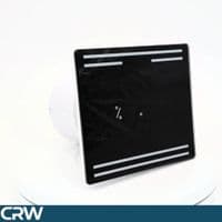 AirTech-UK 100mm (4 Inch) Black Glass Bathroom Extractor Fan with Humidistat & Timer – Silent Ventil