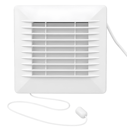 AirTech-UK Quiet Bathroom Extractor Fan with Pull Cord – 100mm (4 Inch) Wall Mounted Ventilation Fan