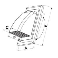 Black Duct Gravity Flap - 150mm /6