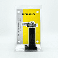 Black Micro Torch Refillable Butane Gas Burner - Blue Flame, 2500F (1300C)