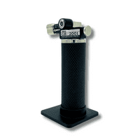 Black Micro Torch Refillable Butane Gas Burner - Blue Flame, 2500F (1300C)