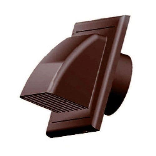 Brown Gravity Flap 100mm 4" External Ducting Ventilation Cover Air Vent Grille