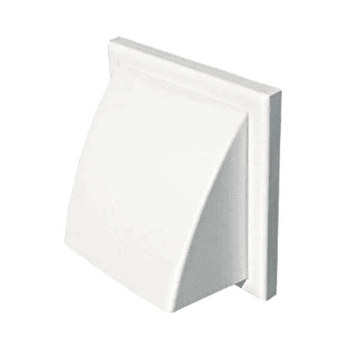 Cowl Outlet Grille Wall Vent 100mm/4" Round Rear Spigot and Wind Baffle Backdraught Shutter