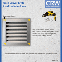 CRW Fixed Louvre Grilles, Aluminum with Screen - Anodized