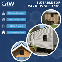 CRW Fixed Louvre Grilles, Aluminum with Screen - Anodized Aluminium Black Powder Coated