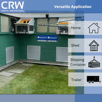 CRW Fixed Louvre Grilles, Aluminum with Screen - Anodized Aluminium Black Powder Coated