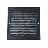 CRW Fixed Louvre Grilles, Aluminum with Screen - Black